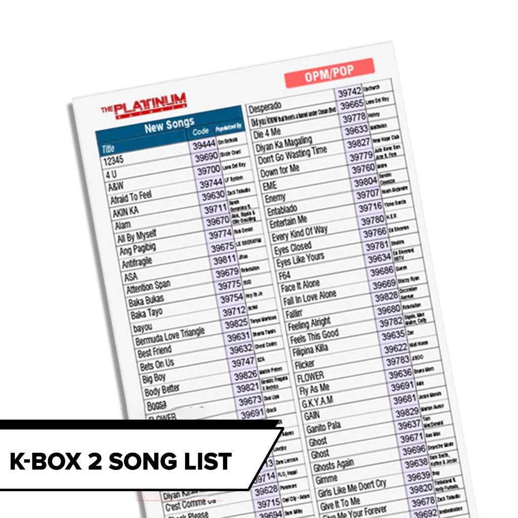 K-Box 2 Song List